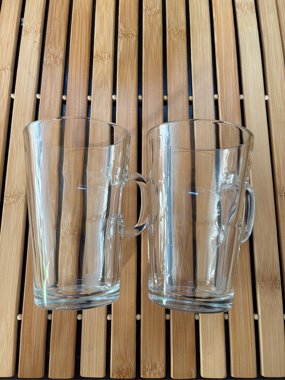 Set of Two Nespresso Clear View Glass Coffee Mugs with Handle - Made in France
